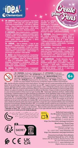 Clementoni Idea - Create Your Pens: Magical Mermaids, Laboratoire des Stylos Personnalisés, Kit Créatif pour Enfants 6+ Ans, avec 3 Stylos Personnalisables avec Encres et Accessoires, 18131