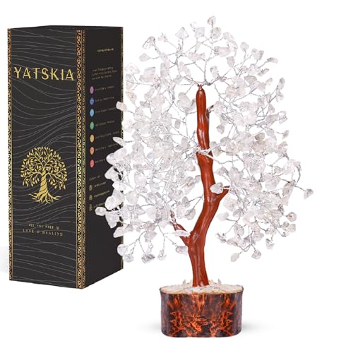 YATSKIA Clear Quartz Crystal - Tree of Life Chakra, Stone Clear, Artificial Trees, Fungshui Decorations, Crystal Money Tree, Crystal Luck…