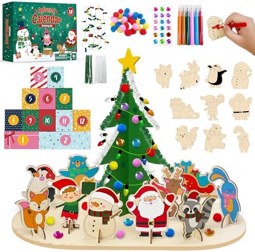 DIY Wooden Advent Calendar 2025, Playful Christmas Craft Kit for ...