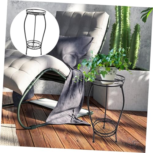Support à plantes fer robuste à 2 étages pour décoration extérieure et intérieure - 4