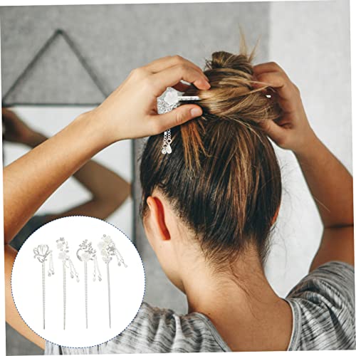 Épingles à cheveux rétro à pompons et fleurs pour coiffure de mariage classique