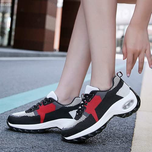 BORAMAX Running Shoes Women Tennis Shoes Lace Up Sneakers Shoes Breathable On Solid Slip Casual Women‘s Fashion Lightweight2