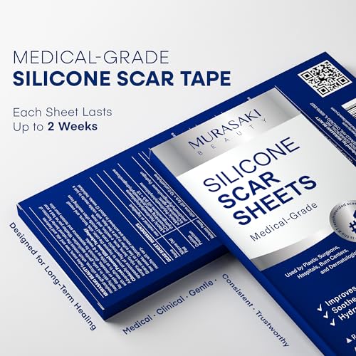 Image of Silicone Scar Sheets for Surgical Scars - 4 Sheets (1.5″ x 3″) Medical Grade Reusable Scar Tape for Surgical, C-Section, Burn, Hypertrophic & Keloid Scars, Medium /Tan Tone