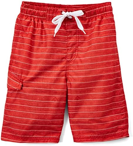 Kanu Surf boys Line Up Quick Dry Upf 50+ Beach Swim Trunks, Line Up Red, 5 6 US