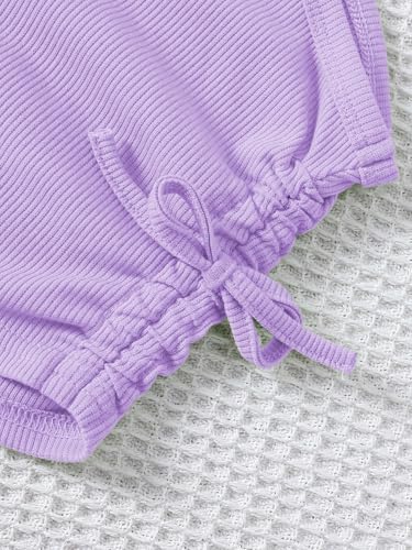 Image of OYOANGLE Toddler Girl's 4 Pack Ribbed Knit Crop Tank Tops Set One Shoulder Summer Camisole