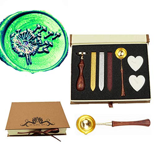 MNYR Dandelion Plant Nature Wax Seal Stamp Kit Wooden Handle Melting Spoon Candle Gift Box Set Impressive Gift Idea Love Letter Gift Package Envelope Wedding Invitations Card Letter Sealing Stamp MNYR Dandelion Plant Nature Wax Seal Stamp Kit Wooden Handle Melting Spoon Candle Gift Box Set Impressive Gift Idea Love Letter Gift Package Envelope Wedding Invitations Card Letter Sealing Stamp