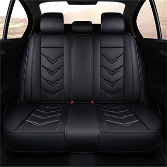 IBCEL Car Seat Covers 5 Seat Leather Compatible with Ford Ranger MS-RT 2015-2019 Vehicle Seat Cover Full Set Cushion Front Rear Seat Protectors (Black)