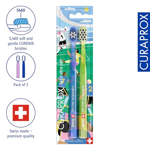 Curaprox CS 5460 Fußball-Edition 2026, Grün-Transparent/Blau-Transparent – Ansicht 2