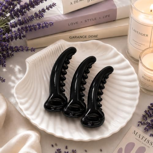 Image of Glaze Glossy Finish for Women & Girls Pack of 3 Banana Clip (small)