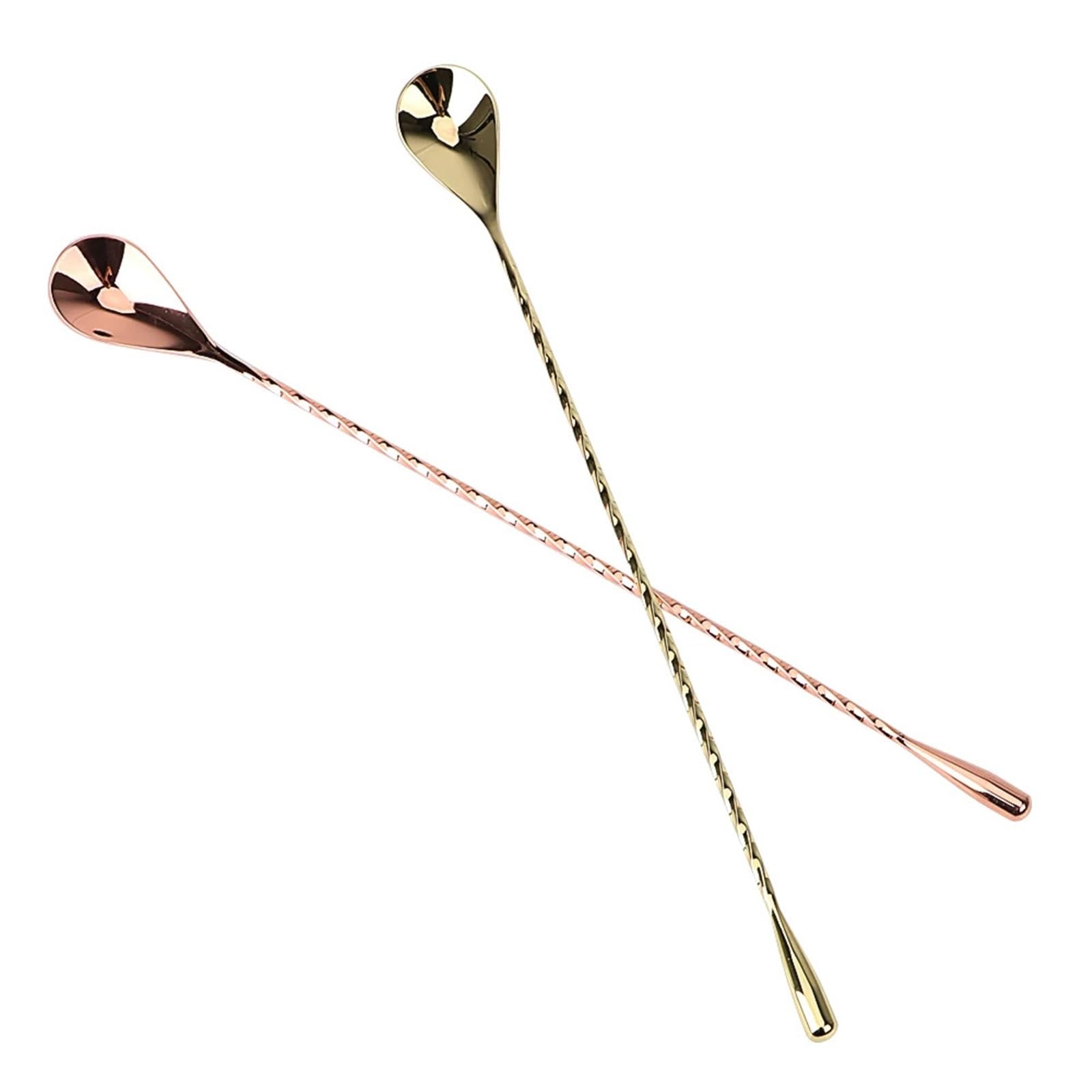 Cucchiaio da bar in acciaio inox da 30/40 cm, a goccia, per mescolare cocktail a forma di goccia, per mescolare bevande a strati