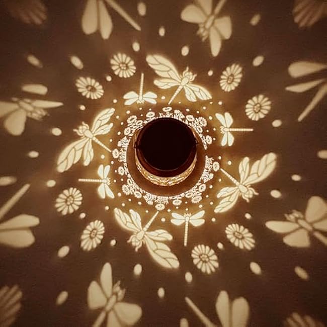 Solar Lanterns Outdoor Waterproof Dragonfly Garden Decor Gifts for Women Mom Grandma Hanging Solar Lights Metal Solar Decoration Outside for Yard,Patio,Backyard,Porch