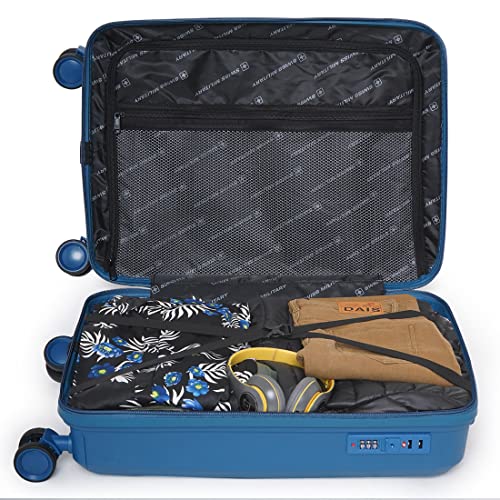 Image of SWISS MILITARY Star Luggage Bag, Textured Hard-Sided Trolley Bag, Cabin Luggage, Overnighter Trolley Bags|Durable ABS Body, Ergonomic 360 Rotatable Wheels, TSA Lock, 28 inches, Navy Blue, 1