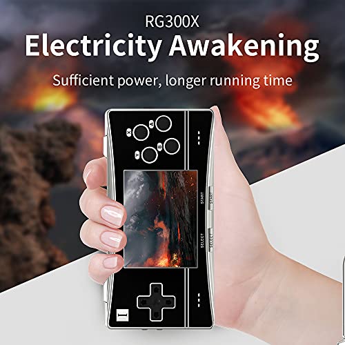 Image of RG300X Portable Retro Handheld Game Console 3.0 inch IPS Screen Built-in 64G TF Card Pre-Installed 5171 Classic Games 4770 2500 mAh Battery with Vibrating Motor (RG300X-Black)