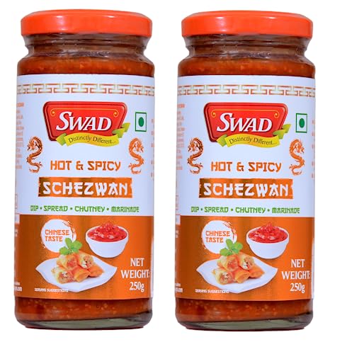 Image of SWAD Hot & Spicy Schezwan 250g Pack of 2 | Dip | Spread | Chutney | Marinate