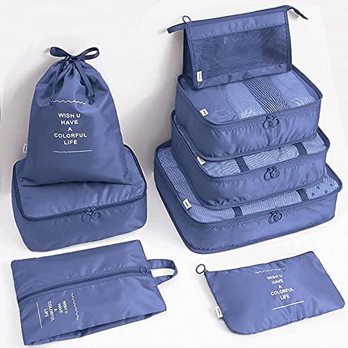 8 Set Packing Cubes for Suitcases, Travel Cubes Packing Luggage O...