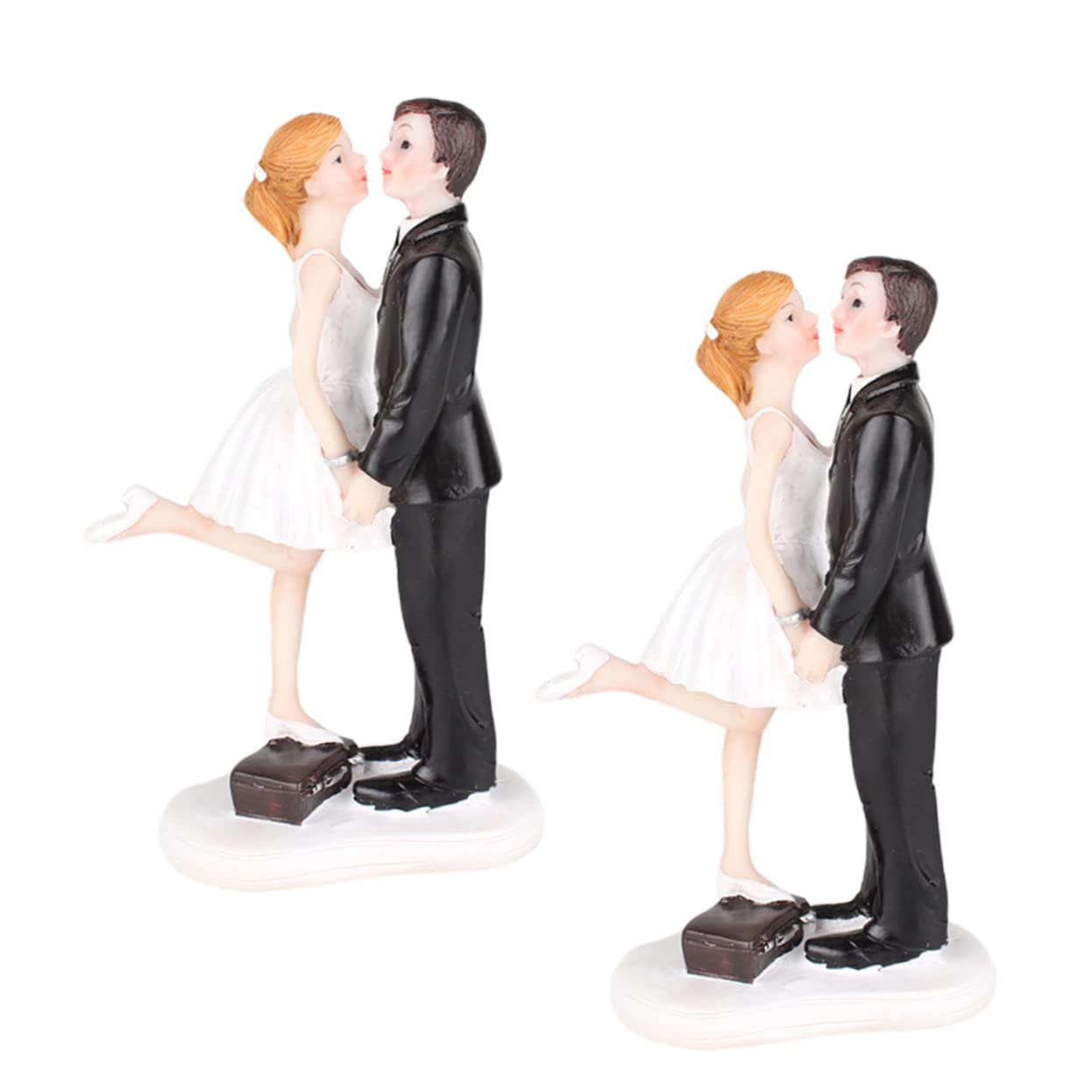 TOYANDONA 2St Braut und Bräutigam-Statue Dessert-Topper aus Kunstharz hochzeitsdeko Ornament liebe Figuren braut bräutigam kuchen dekoration Wagen schmücken Zylinder Dekorationen Marionette