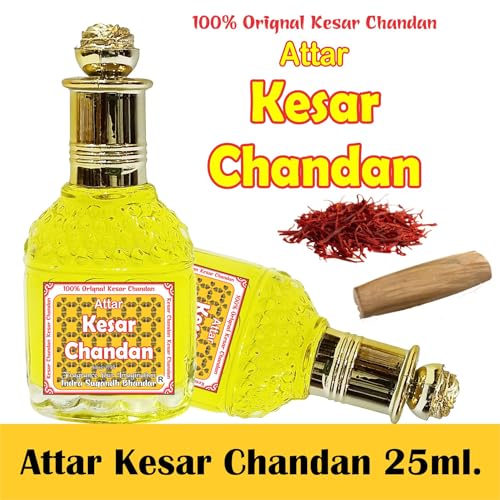Image of INDRA SUGANDH BHANDAR Attar For Men|Women Kesar Chandan Perfume To Relax & Refresh Your Mind Original Saffron Sandal Long Lasting Fragrance 25ml Rollon Pack