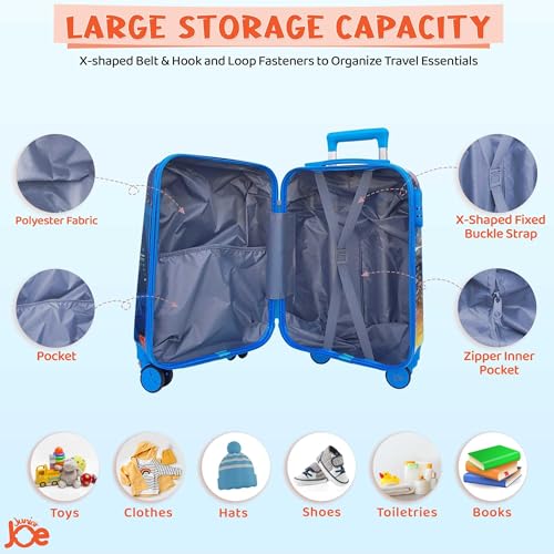 Image of JUNIOR JOE 20 Inch Kids Suitcase with 4 Wheel Travel Trolley Bag (4 Day Trip) (DESIGN-13, 20 INCH)