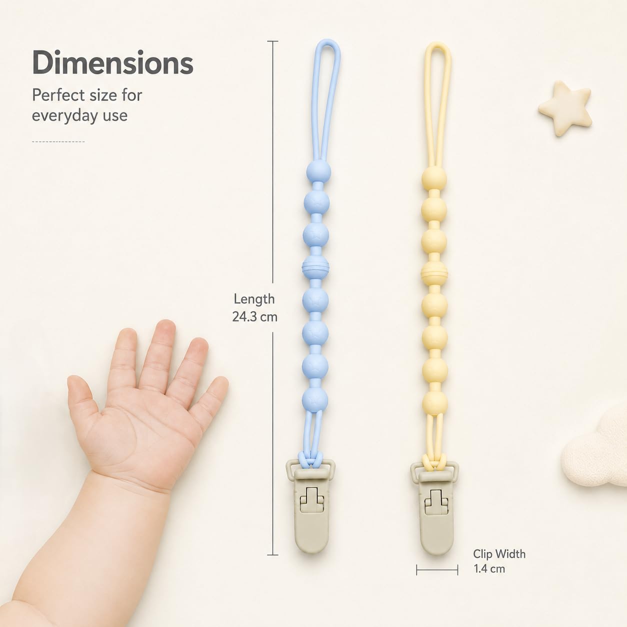 Pacifier Clip Chain Set - Keep Pacifiers Safe & Secure -4