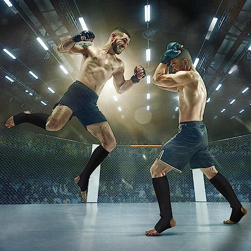 image for Aymorder Black Sports Boxing Shin Guards, Boxing Karate Protective Gea