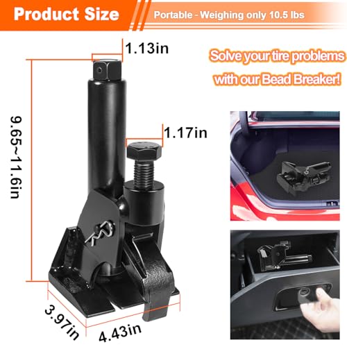 Image of LAIKOU Manual Tire Bead Breaker Fits 38 inch- 42 inch Tires for ATVs UTVs Tractors Trucks Cars Bus, Heavy Duty Bead Breaking Easy Operated Tire Repair Removal Changer Portable Tool