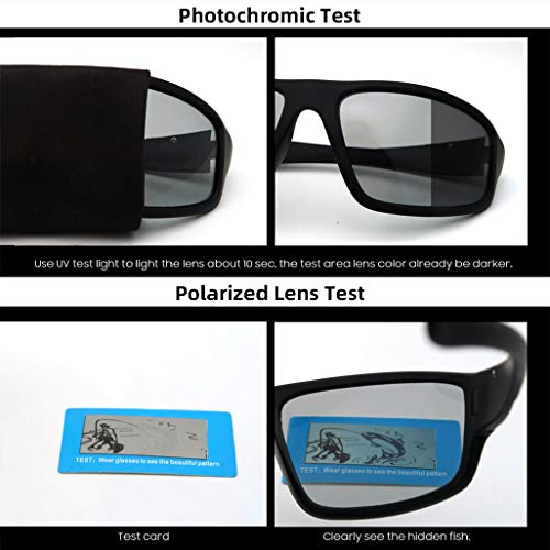 Photochromic Polarized Sports Sunglasses for Men Women UV Protection Safety Outdoor Cycling Driving Fishing Glasses3