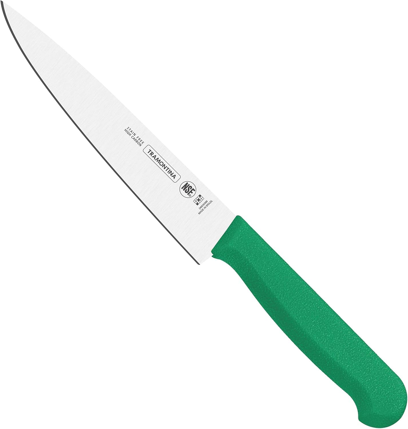Professional 6 Inches Meat Knife with Stainless Steel Blade and Green Polypropylene Handle with Antimicrobial Protection