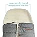 JJ Cole Bundle Me Winter Toddler Car Seat Cover and Bunting Bag - Urban - Weather Resistant Baby Carrier Cover - Winter Baby Essentials - Heather Gray