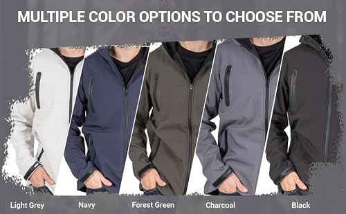 Garym Men's Waterproof Hooded Camping Jacket With Polar Fleece Softshell, Water And Wind Resistant Outdoor Raincoat (M, Forest Green) #TOP6