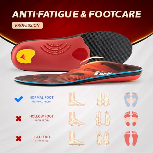 Image of VALSOLE Heavy Duty Support Pain Relief Orthotics - 220+ lbs Plantar Fasciitis High Arch Support Insoles for Men Women, Flat Feet Orthotic Insert, Work Boot Shoe Insole, Absorb Shock with Every Step