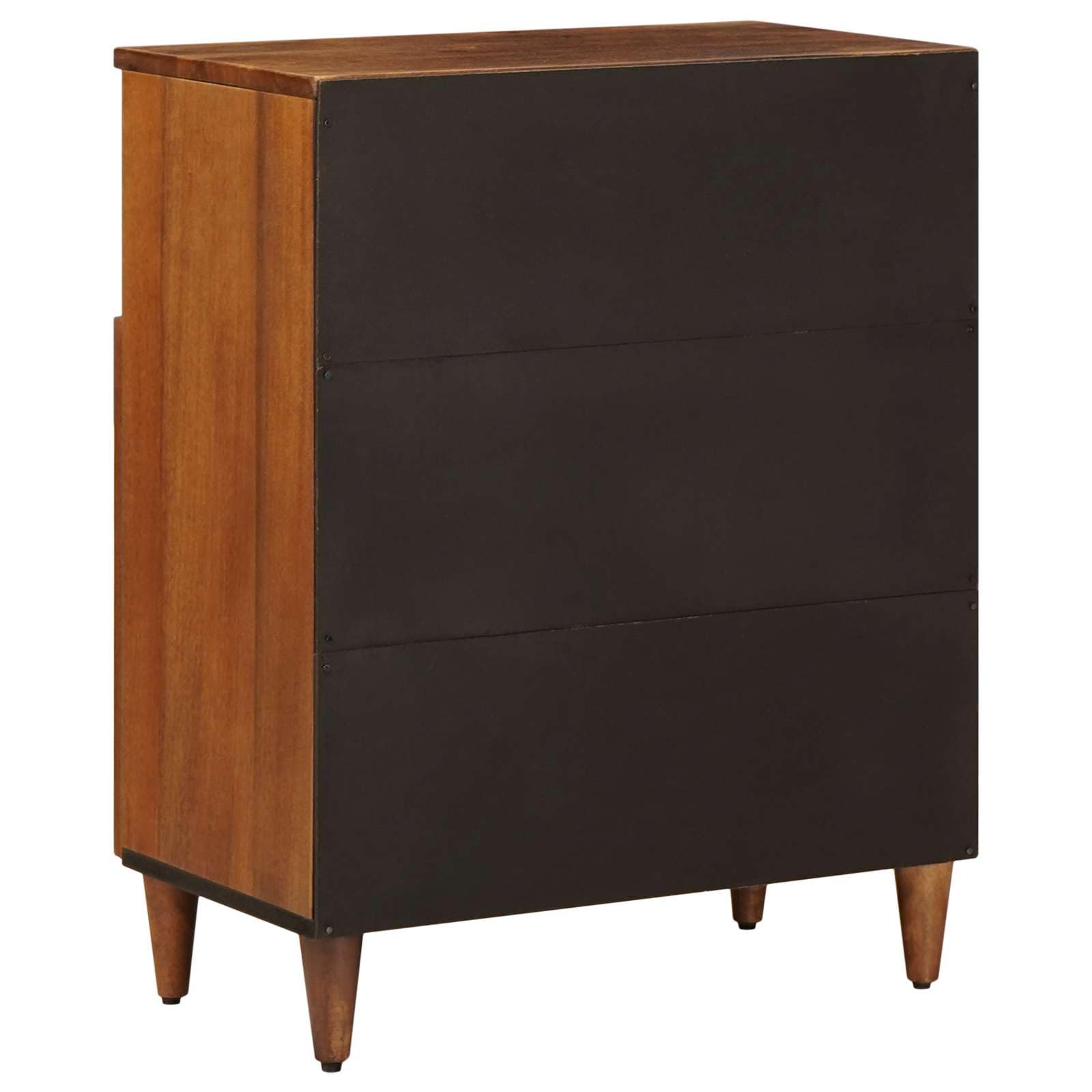 Credenza con vano portaoggetti, in noce, 60 x 33 x 75 cm, in legno massello di mango, cassettiera bassa, cassettiera per soggiorno, spazio per riporre oggetti, scaffale per Hi-Fi, DVD, CD