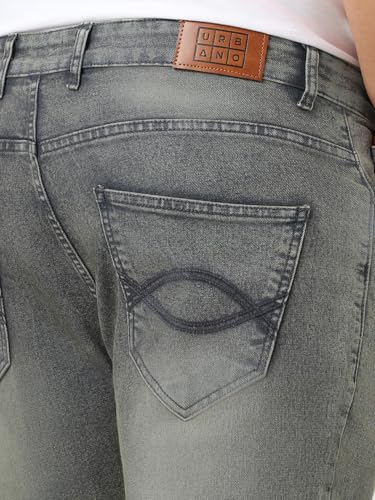 Image of Urbano Plus Men's Stretch Fit Mid Rise Washed Bootcut Jeans Stretchable
