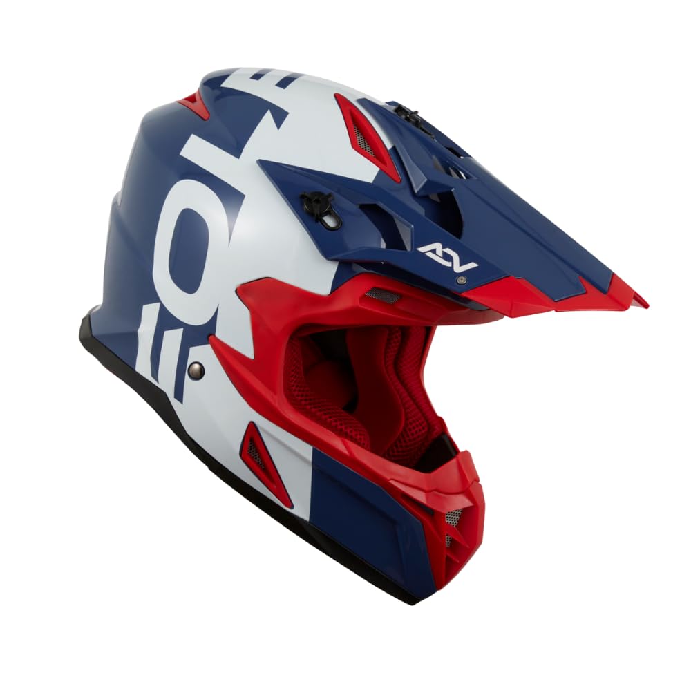 EOLE Casque Cross Advance Bleu et Rouge - Homologué ECE R 22.06 - L (59-60cm) - Coque ABS