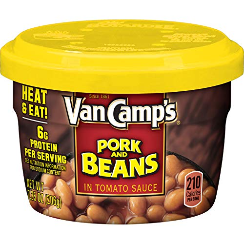 Van Camp's Pork & Beans, 7.25oz, 12 Microwavable Cups
