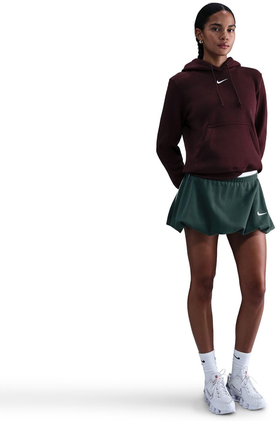 Nike Women's W Nsw Phnx Flc Std Po Hoodie, Burgundy Crush/Sail, S