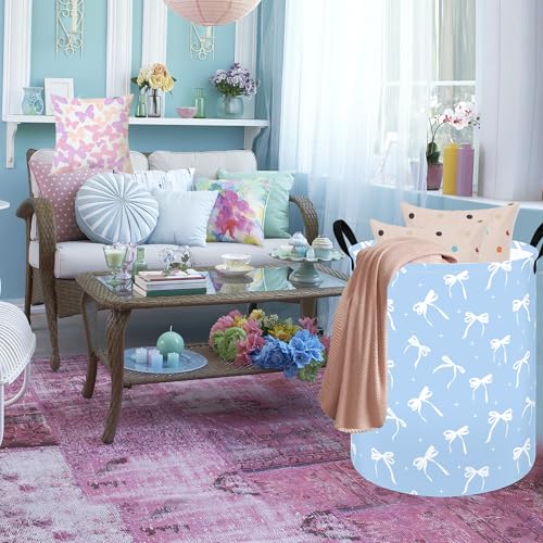 Image of Kids Laundry Storage Hamper Toys Nursery Bin with Handles | Gift Laundry Basket ,Storage Basket for Kids Room Bedroom Decor