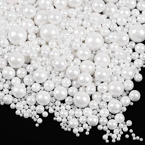 Perles Comestibles de 120g /4,2 oz en Sucre Blanc Streusel Pour Desserts Perlé Décoration de gâteaux Décorations pour Biscuits Cupcakes Sucrés pour...