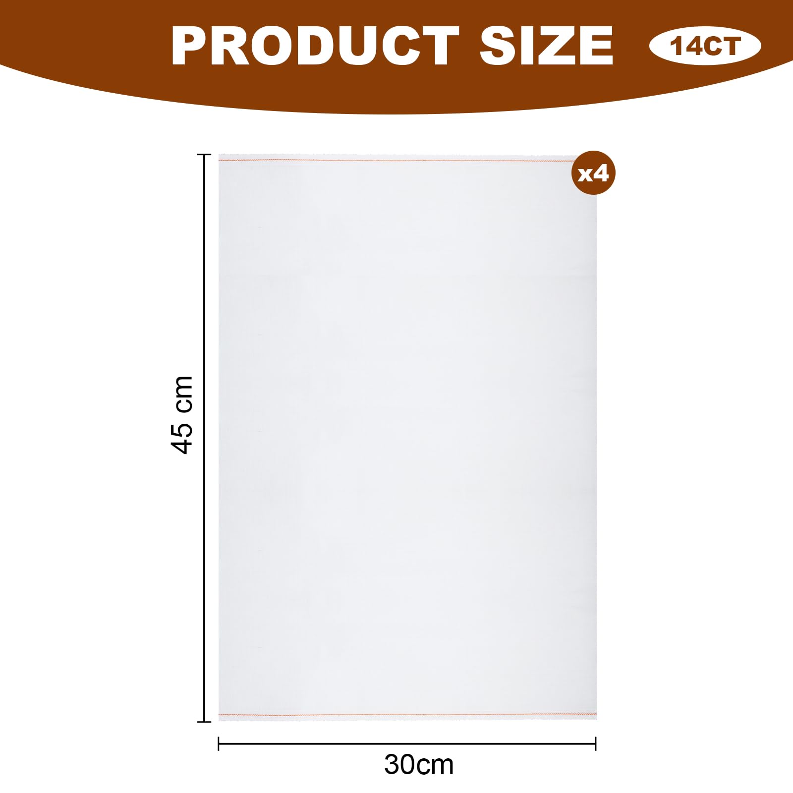 Storystore 4 PCS Aida 14 Count Cross Stitch Fabric 30 x 45 cm - Image 2