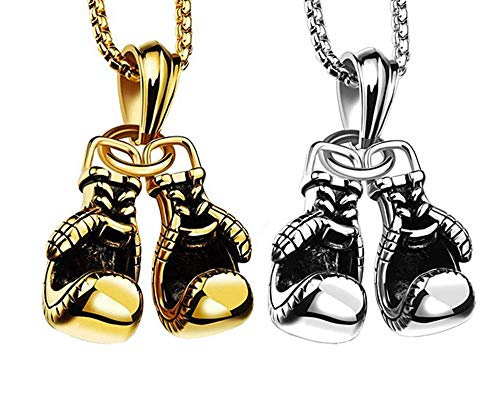 Longsing Pendentif Collier Gant de Boxe Pendentif Gant de Boxe Collier en Acier Inoxydable avec...