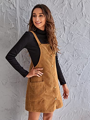 Floerns B6-7200910575-M Women'S Button Down Pinafore Corduroy Overall Dress thumb #4