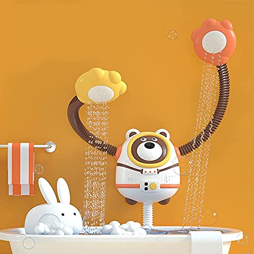 Baby Bath Toys for Toddlers - 2 Showerheads Electric Bathtub Toys, Battery Operated with Hand Shower Sprinkler & Pump, Bathroom Water Game for Kids Ages 2 - 6 Years Old Kids Boys Girls Bath Time Fun