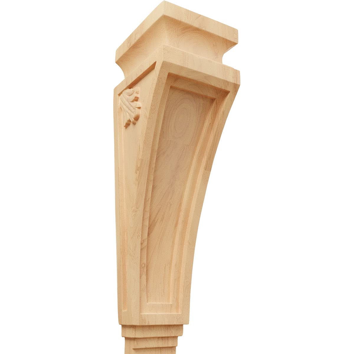 Ekena Millwork COR03X04X14ARRO Wood 3 7/8" W x 4 1/2" D x 14" H Arts and Crafts Corbel, Red Oak