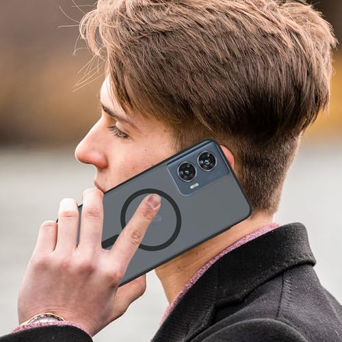 Image of amazon basics Luxury Paper Thin Case Cover for Moto Edge 50 Fusion 5G | Matte Finish | Compatible with magsafe | (Black, Moto Edge 50 Fusion 5G)
