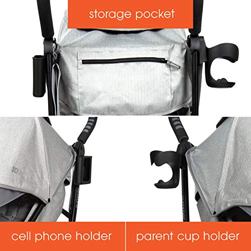 Summer Infant 3Dlite+ Convenience Stroller, Granite Herringbone  – Lightweight Umbrella Stroller With Oversized Canopy, Extra-Large Storage And Compact Fold #TOP4