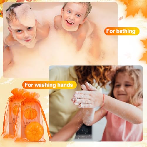 Image of 50 Set Pumpkin Soap Favors Thanksgiving Fall Bridal Shower Wedding Pumpkin Baby Shower Favor 50 Pumpkin Soap 50 Thanks Cards 50 Organza Bags Gender Reveal Gift Keepsake for Fall Party Guest