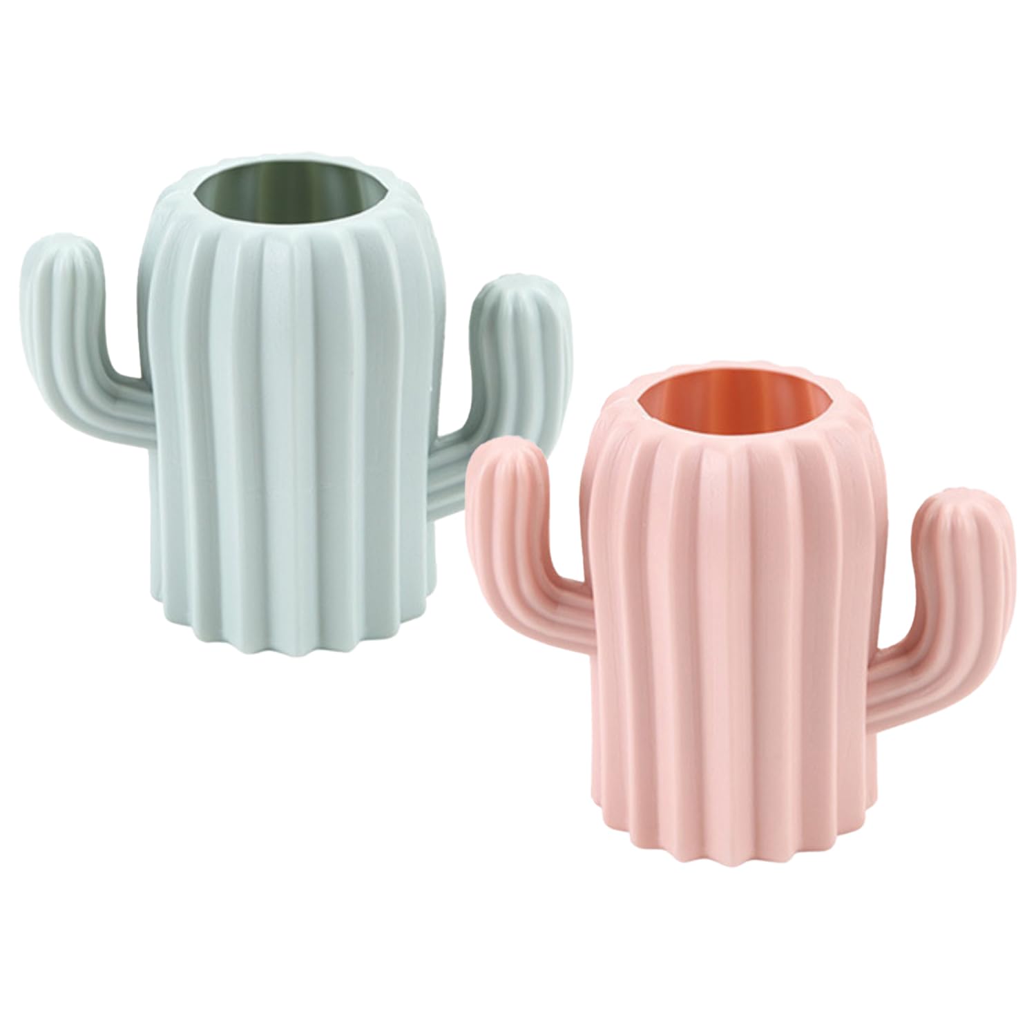 MEISH 2pcs Cactus Pen Holder Stationery Storage Pen Container Funny Cactus Shape Desk Pen Holders Pen Holder Desk Organiser for School Classroom Office