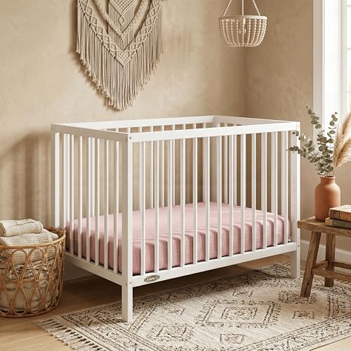 Image of Muslin Mini Crib Sheet (38 inchx24 inch), 100% Cotton Cover, Breathable & Soft Mattress Pad, Boho Pink for Girls(1 Pack)