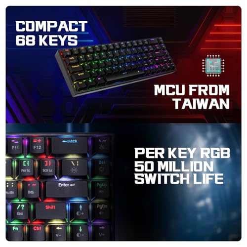 Image of (Refurbished) Cosmic Byte CB-GK-40 Artemis 3 Modes WiFi + Bluetooth + Wired Mechanical Keyboard with Outemu Blue Swappable Switches, Software Support, 1000Hz Polling Rate (Black)