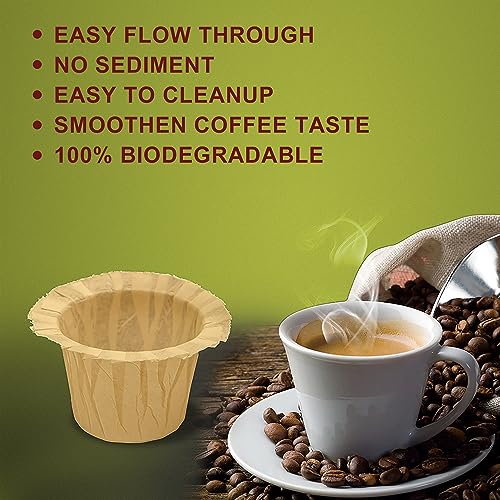 Image of Irmidi Disposable Coffee Filters,200 Count Natural Paper Kcup Filters for Keurig 1.0 and 2.0 Coffee Maker
