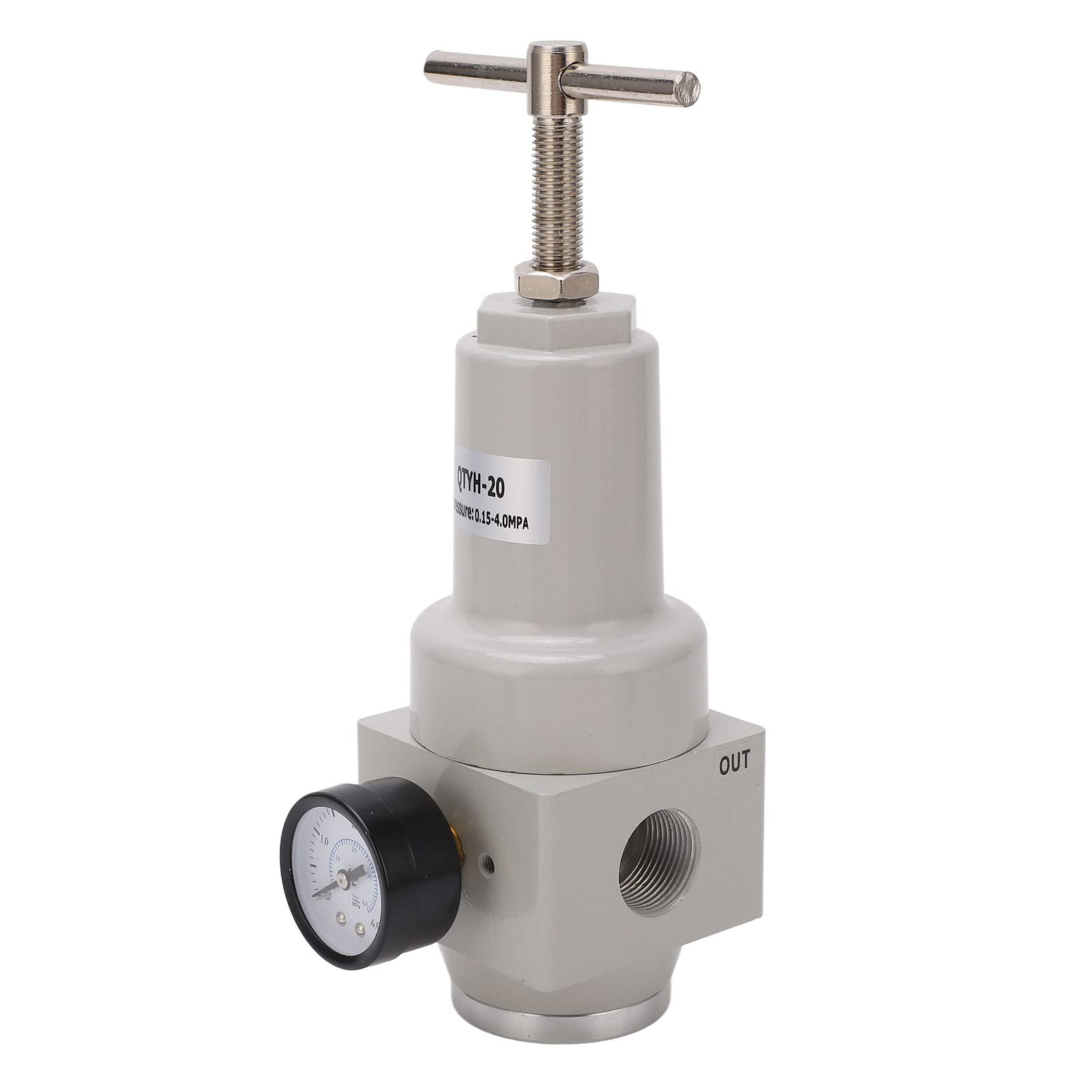 Regulador de presión de aire con válvula de alivio automática, válvula de control de presión de aleación de aluminio con manómetro de alta precisión para sistemas neumáticos, (CANTIDAD-20)
